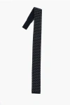 Corneliani Cc Collection Embroidered Cotton Tie In Black