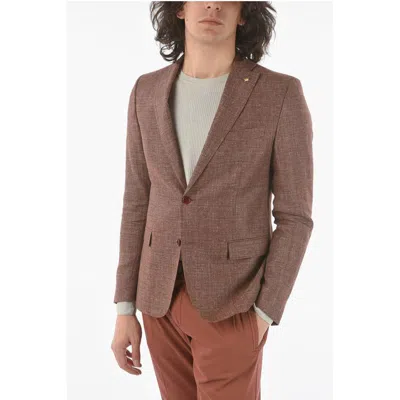 Corneliani Cc Collection Flax And Virgin Wool Side Vents Notch Lapel Men's Re