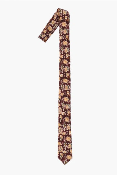 Corneliani Cc Collection Floral Patterned Wool Tie
