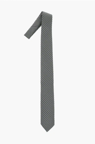 Corneliani Cc Collection Geometric Patterned Silk Tie