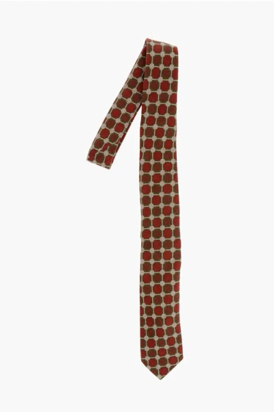 Corneliani Cc Collection Geometric Patterned Wool Tie Grösse Unica