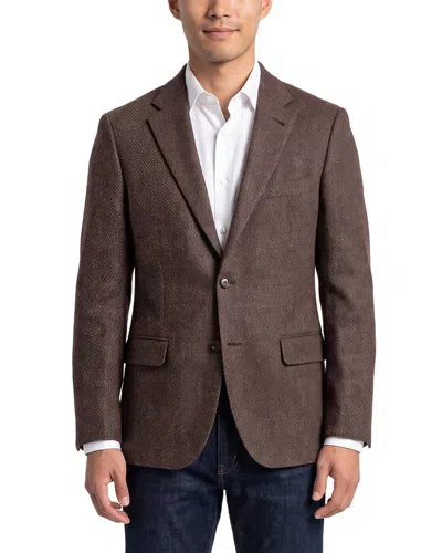 Corneliani Cc Collection Geometric Wool & Cashmere-blend Blazer In Brown