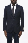 Corneliani Cc Collection Half-lined Blazer With Peak Lapel In Blue
