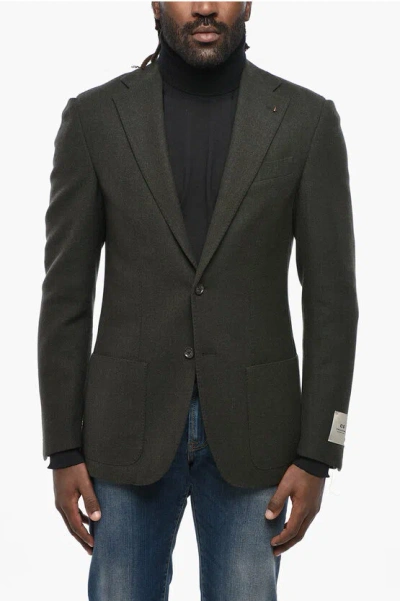 Corneliani Cc Collection Half-lined Cashmere Blend Blazer In Brown