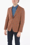 Corneliani Cc Collection Half-lined Plaid Check Blazer With Patch Pocke