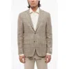 Corneliani Cc Collection Half-lined Refined Windowpane Check Blazer In Brown