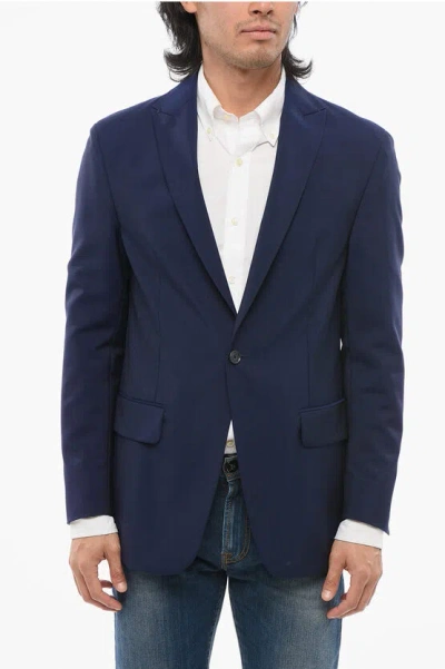 Corneliani Cc Collection Half-lined Reset Wool Blend Blazer