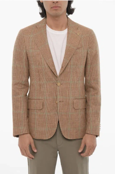 Corneliani Cc Collection Half-lined Retailored Suit With Check Pattern In Burgundy