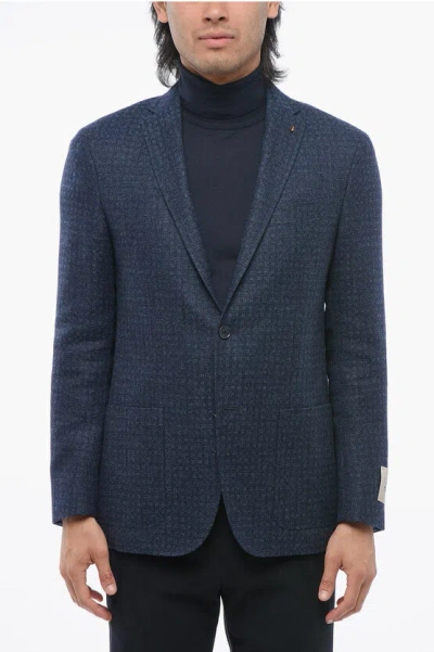 Corneliani Cc Collection Half-lined Right Jacquard Fabric Blazer