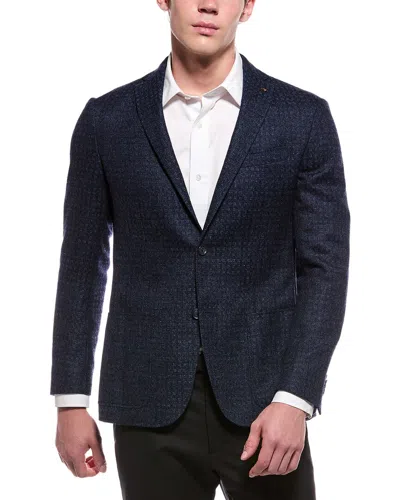 Corneliani Cc Collection Half-lined Jacquard Wool-blend Blazer In Multi