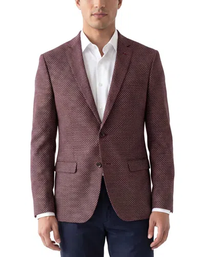 Corneliani Cc Collection Half-lined Wool & Linen-blend Blazer In Brown
