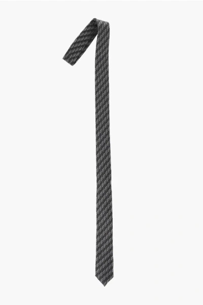CORNELIANI CC COLLECTION HERRINGBONE SILK TIE