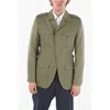 Corneliani Cc Collection Hidden Closure Flax And Cotton Utility Jacket