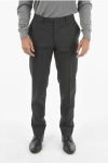 Corneliani Cc Collection Hidden Fastening Refined Virgin Wool Pants In Black