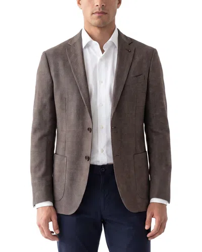 Corneliani Cc Collection Hopsack Wool-blend Blazer In Brown
