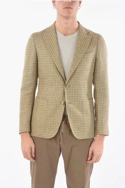 Corneliani Cc Collection Houndstooth Notch Lapel Reward 2-button Blazer In Neutral