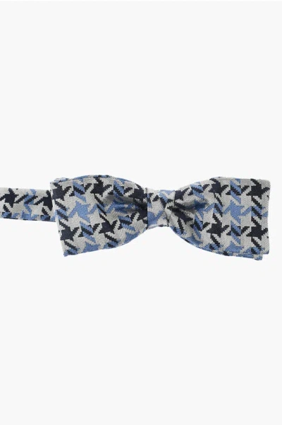 Corneliani Cc Collection Houndstooth Patterned Silk Bow Tie