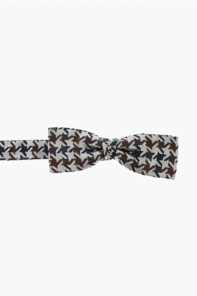 Corneliani Cc Collection Houndstooth Patterned Silk Bow Tie