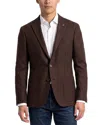 Corneliani Cc Collection Houndstooth Wool-blend Blazer In Brown