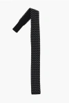 Corneliani Cc Collection Embroidered Cotton Tie In Black