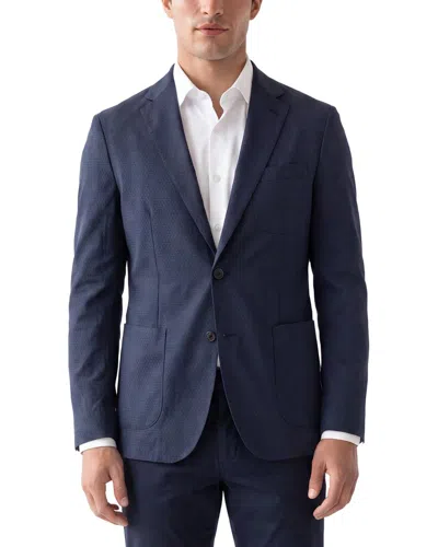 Corneliani Cc Collection Jacquard Honeycomb Blazer In Blue