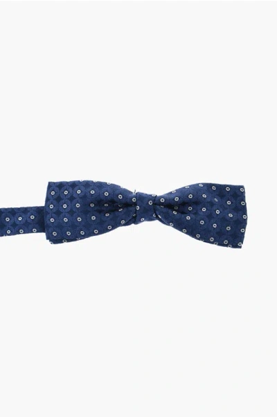 Corneliani Cc Collection Jacquard Silk Bow Tie In Blue