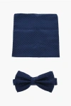 Corneliani Cc Collection Jacquard Silk Pocket Square And Bow Tie Set
