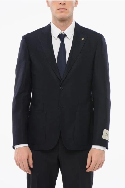 Corneliani Cc Collection Jacquard Wool Levity Unlined Blazer In Black