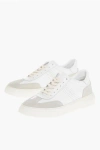 Corneliani Cc Collection Leather Low-top Sneakers With Suede Detail