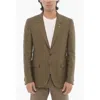 Corneliani Cc Collection Linen Half-lined Blazer With Hopsack Motif
