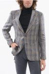 Corneliani Cc Collection Linen Reward Blazer With Check Motif