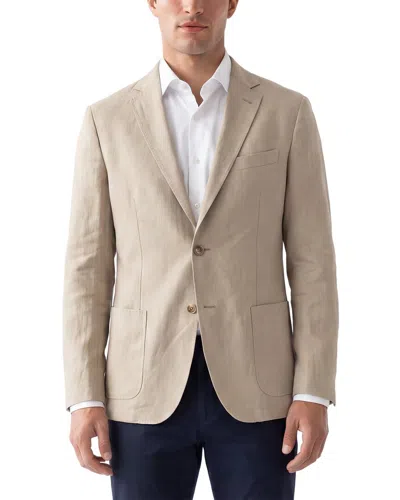 Corneliani Cc Collection Linen-blend Jacket In Neutral