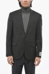 Corneliani Cc Collection Micro Checked Virgin Wool Blazer In Black