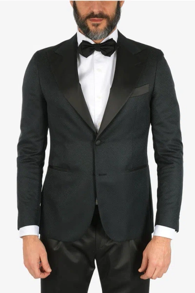 Corneliani Cc Collection Mini Check Cerimonia Reward Blazer In Black