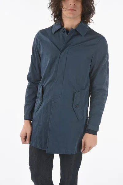 Corneliani Cc Collection O.wear Hidden Closure Balmacaan Coat In Blue