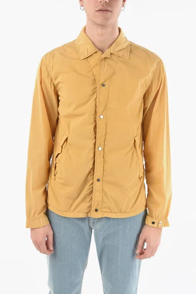 Corneliani Cc Collection O.wear Nylon Jacket With Silver Buttons In Yellow