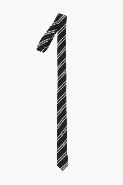 CORNELIANI CC COLLECTION OBLIQUE STRIPED SLIM TIE