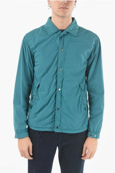 Corneliani Cc Collection O.wear Nylon Stretch Hydras Overshirt With Sna In Blue
