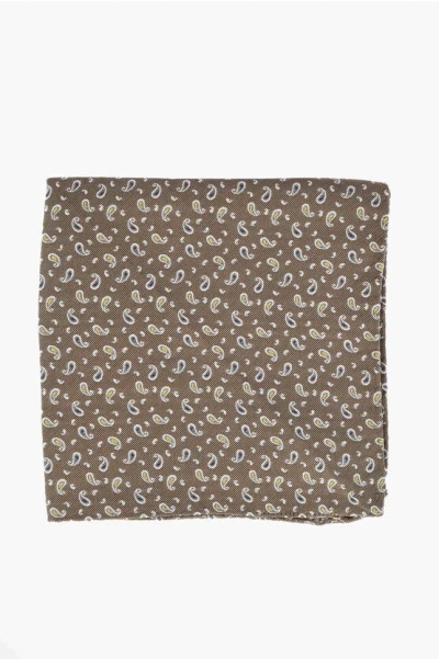 Corneliani Cc Collection Paisley Patterned Silk Pocket Square