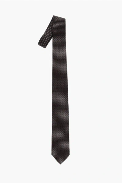 Corneliani Cc Collection Paisley Patterned Silk Tie In Black