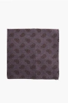 Corneliani Cc Collection Paisley Patterned Wool Pocket Square In Purple