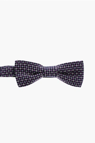 Corneliani Cc Collection Patterned Silk Bow Tie In Blue