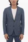 Corneliani Cc Collection Peak Lapel Linen And Virgin Wool Reward 2-butt