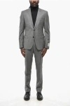 Corneliani Cc Collection Pin Check Patterned Virgin Wool Suit In Gray