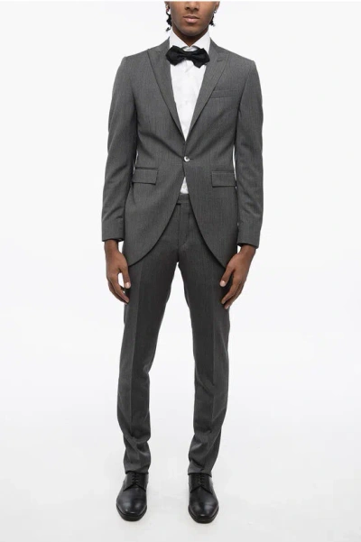 Corneliani Cc Collection Pinstriped Center Vent Peak Lapel Cerim.refine In Gray