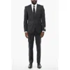 Corneliani Cc Collection Stretch Virgin Wool Refined Suit With Notch La In Blue