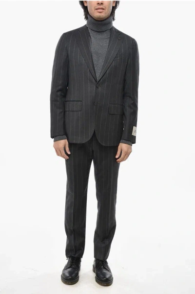 Corneliani Cc Collection Pinstriped Virgin Wool 2-buttons Suit In Gray