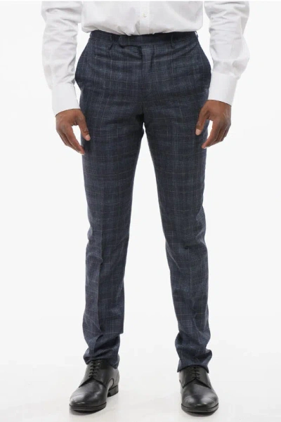 Corneliani Cc Collection Plaid Check Silk Blend Pants