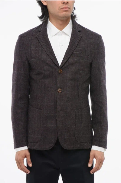 Corneliani Cc Collection Plaid Motif Side Vents Notch Lapel 3-button Bl