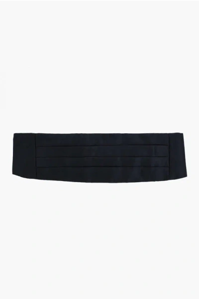 Corneliani Cc Collection Pleated Satin Cummerbund In Black